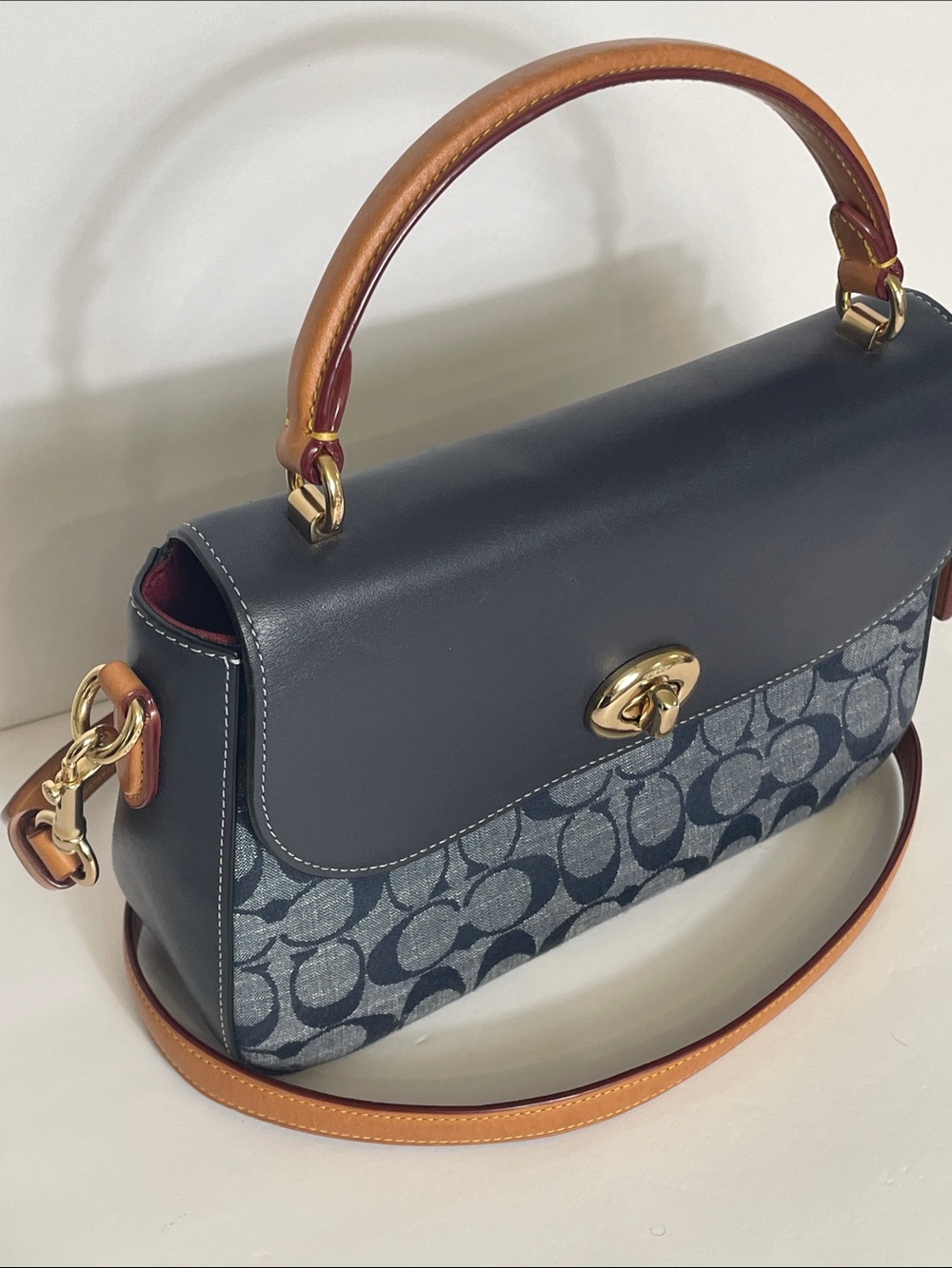 Coach Marlie Top Handle Satchel Denim Multi - Picture 11 of 13
